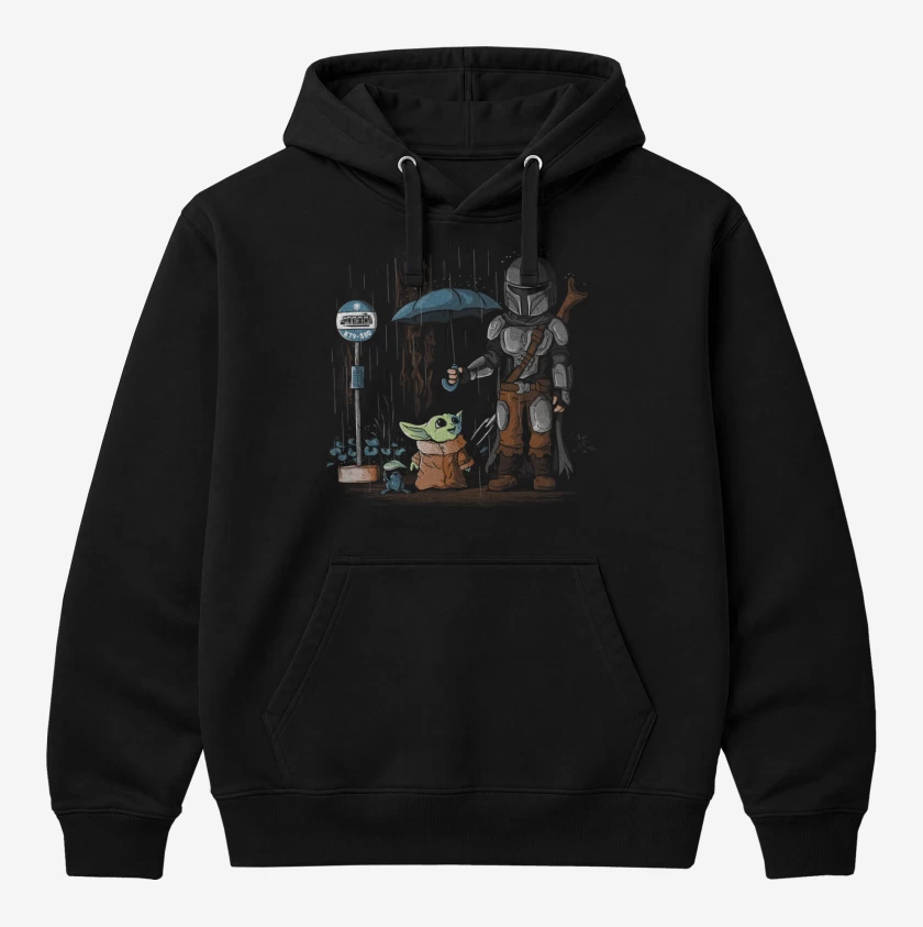 Polerón Canguro Negro de Toto baby yoda