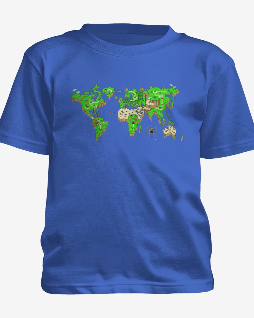 Polera de niño Azul Rey de Mapa mundi