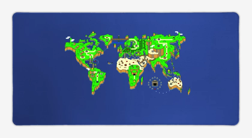 Mouse pad Gamer Azul Rey de Mapa mundi