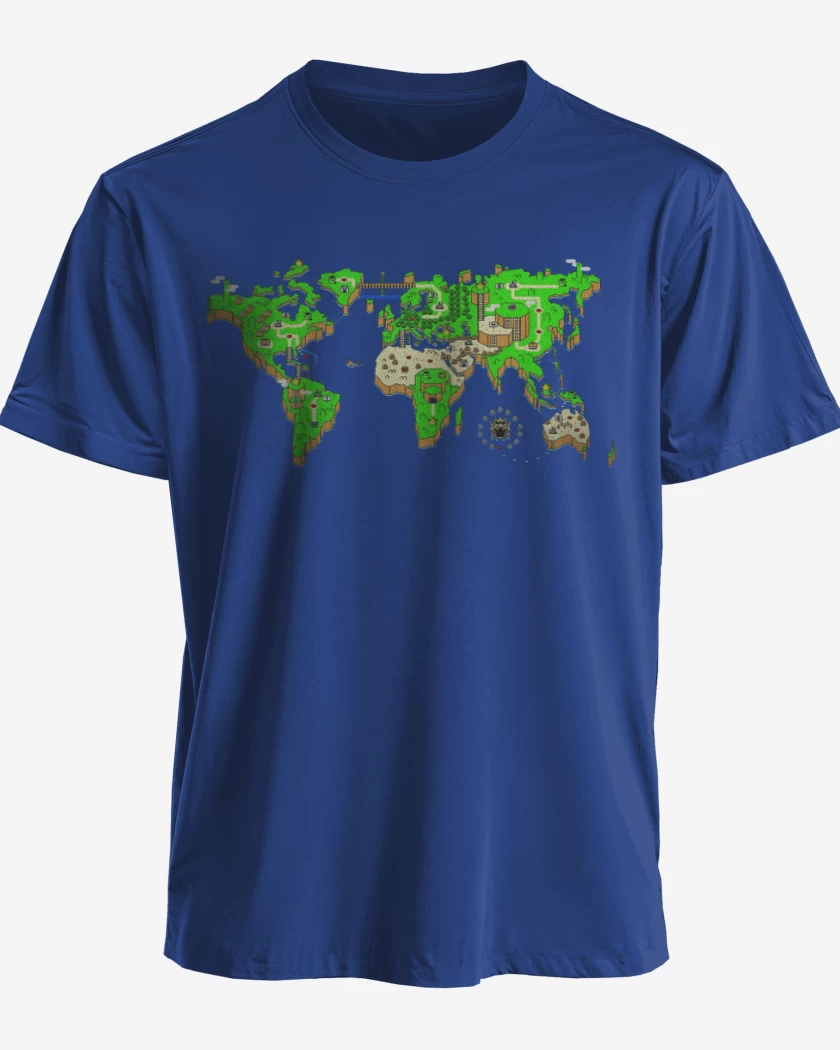 Polera Azul Rey de Mapa mundi
