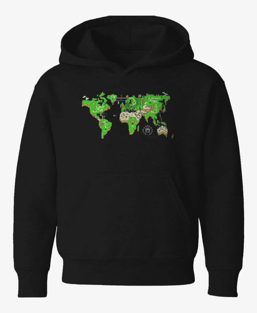 Poleron de niño Negro de Mapa mundi