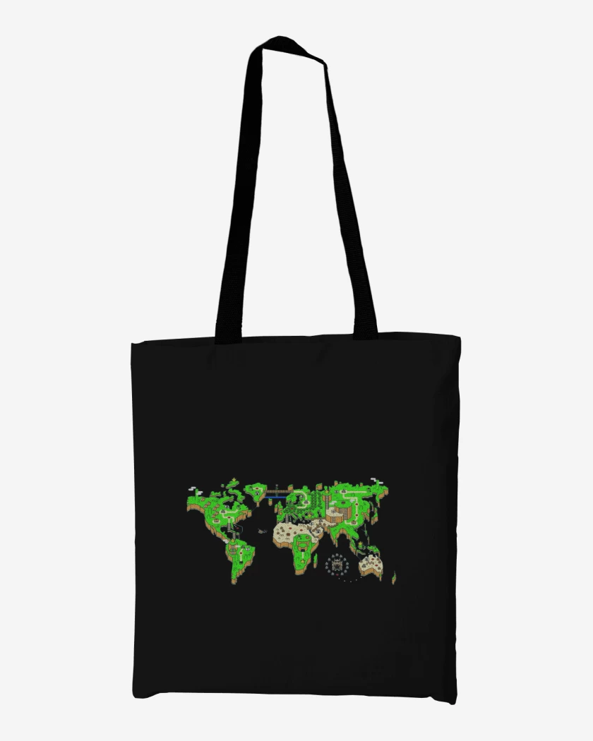 Totebag Negro de Mapa mundi