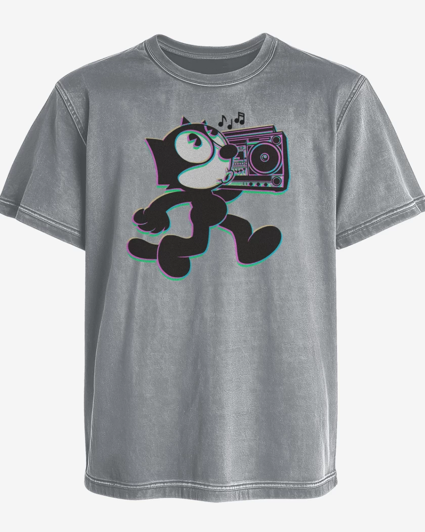 Polera desgastada Gris Melange de Felix xuki