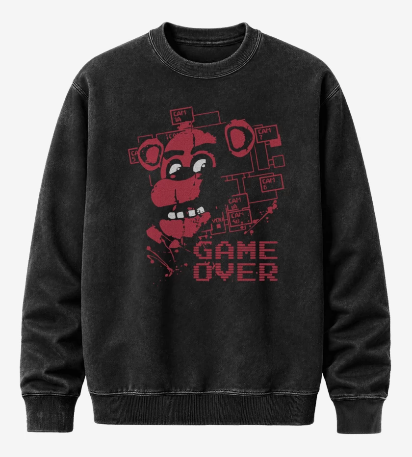 Poleron Polo Acid Wash Negro de Five Nights at freddys
