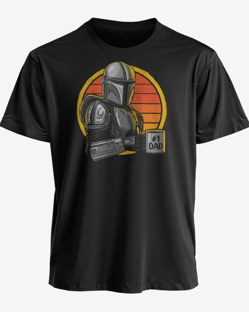 Polera premium Negro de Best dad mando