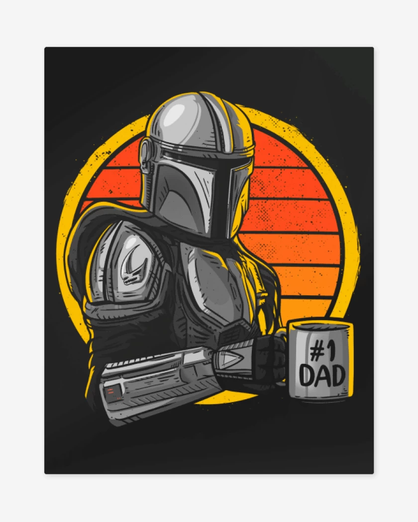 Print metalico Negro de Best dad mando