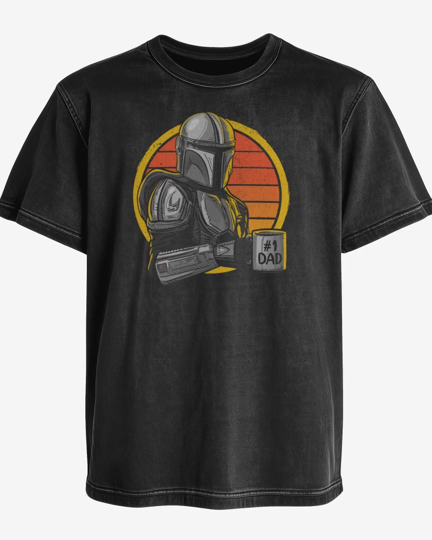 Polera desgastada Negro de Best dad mando