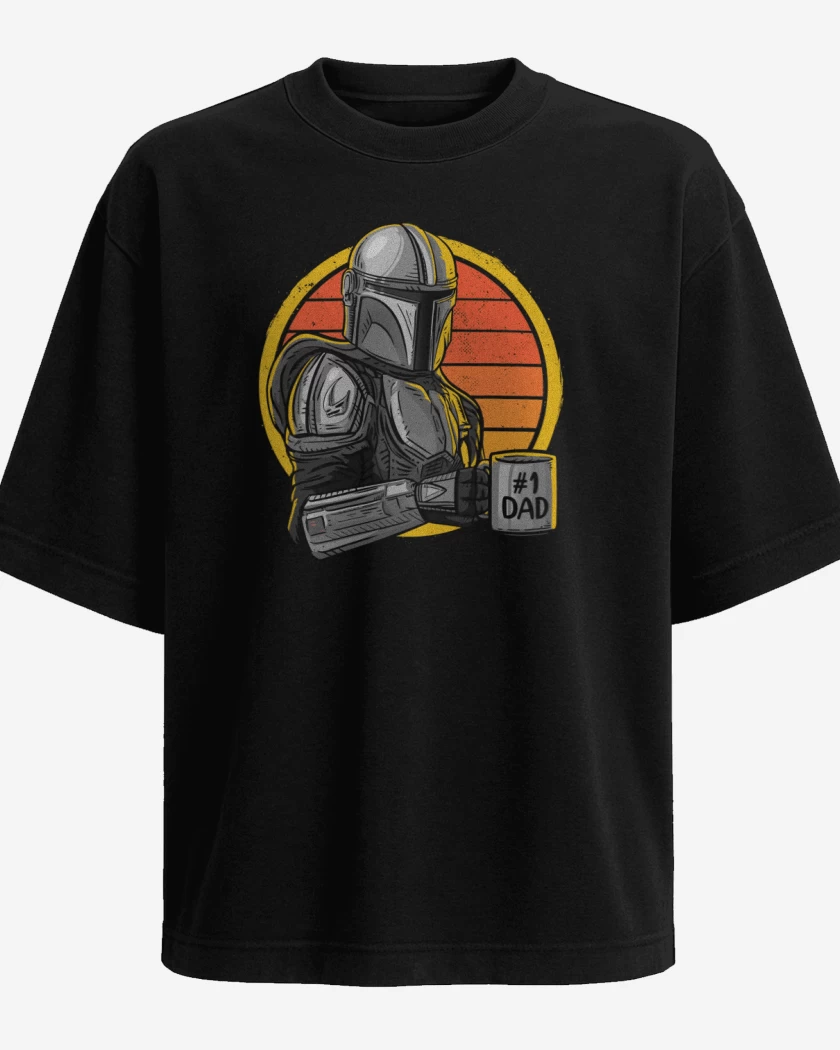 Polera Oversize Negro de Best dad mando