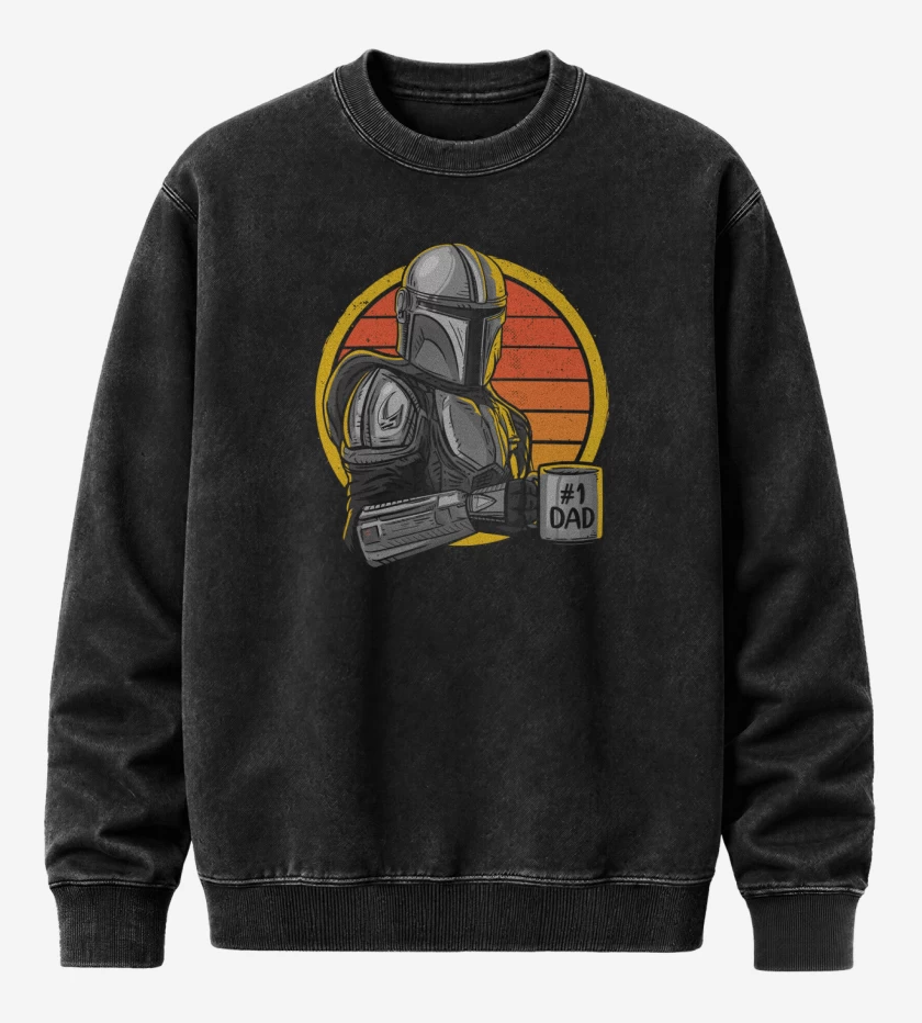 Poleron Polo Acid Wash Negro de Best dad mando