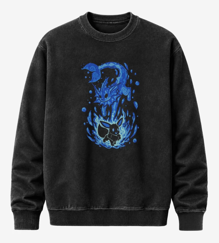 Poleron Polo Acid Wash Negro de eeveelution 3