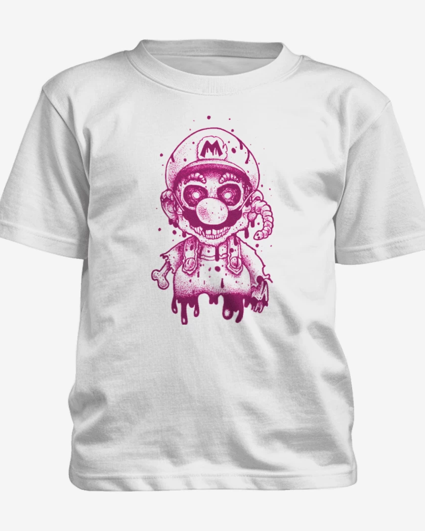 Polera de niño Blanco de Super bigote  Zoombie