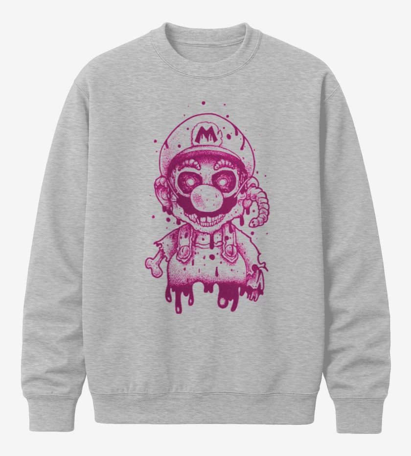 Poleron polo Gris Melange de Super bigote  Zoombie