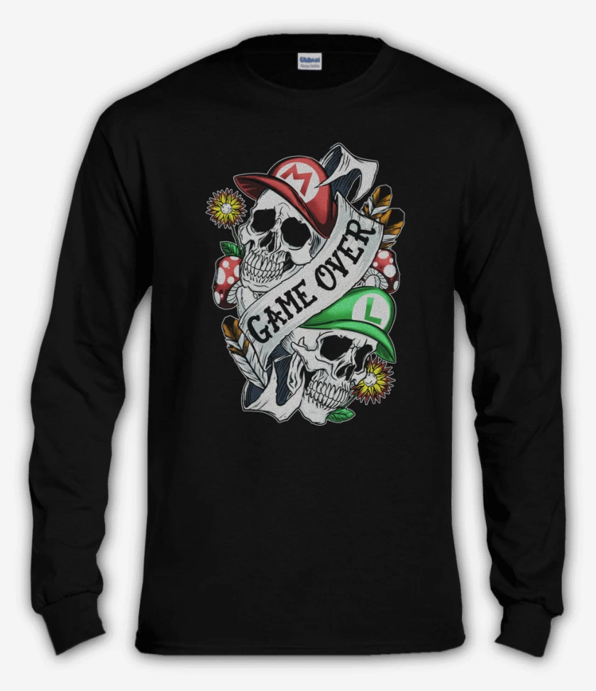 Polera manga larga Negro de Game Oveer
