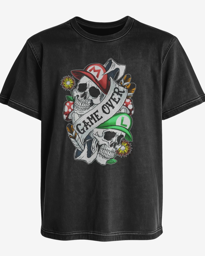 Polera desgastada Negro de Game Oveer