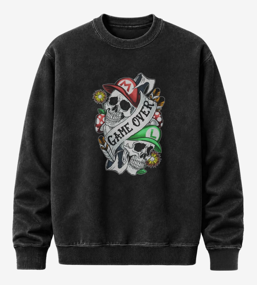 Poleron Polo Acid Wash Negro de Game Oveer