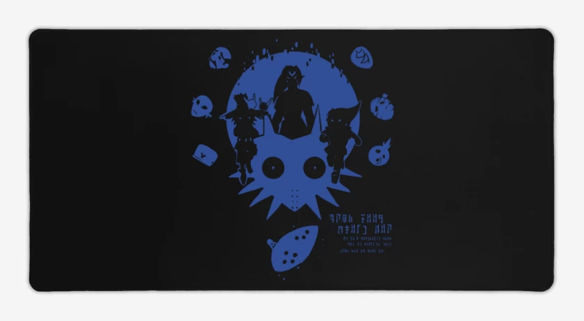 Mouse pad Gamer Negro de Majoras Mask - Hylian