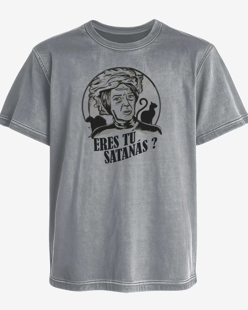 Polera desgastada Gris Melange de ERES TU SATANAS 