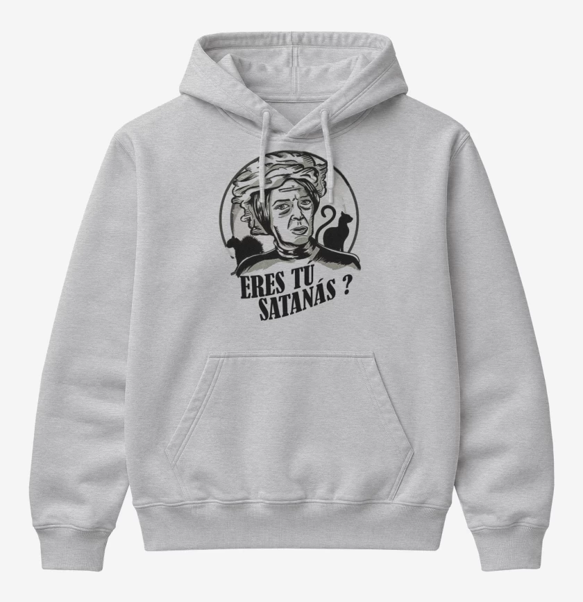 Poleron Canguro básico Gris Melange de ERES TU SATANAS 