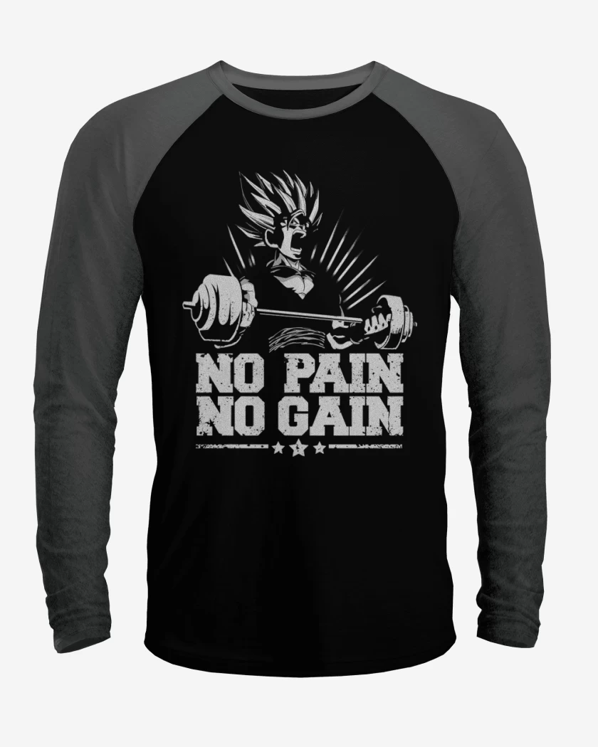 Polera Raglan Negro / Negro Heather de No pain