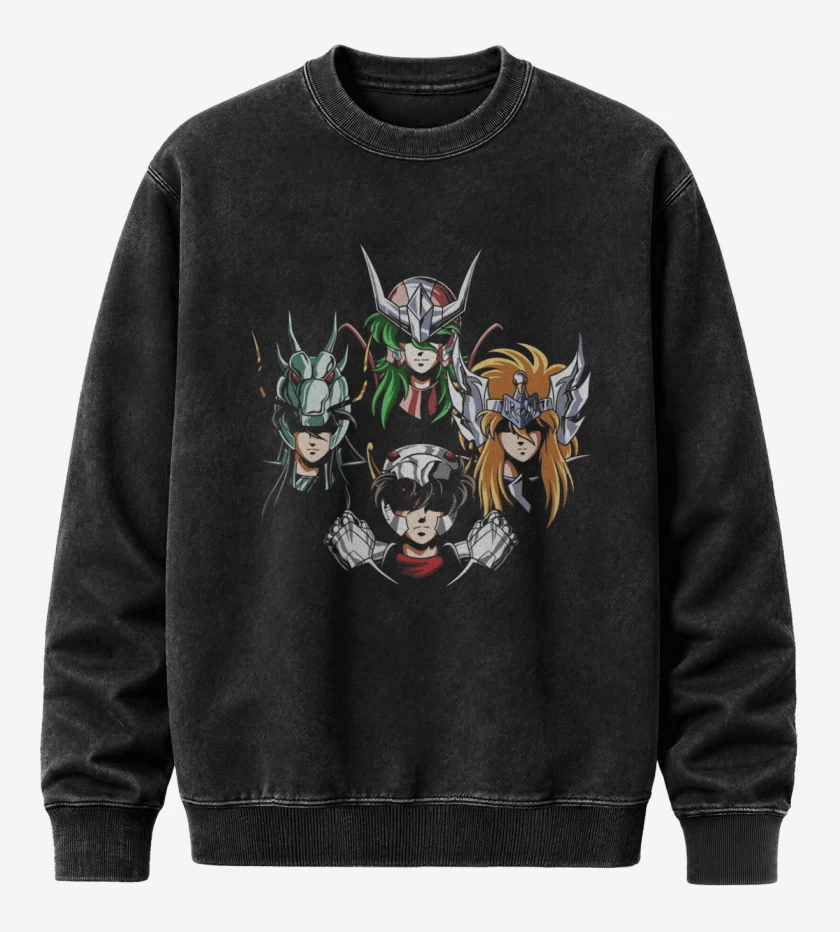 Poleron Polo Acid Wash Negro de Saint rhapsody