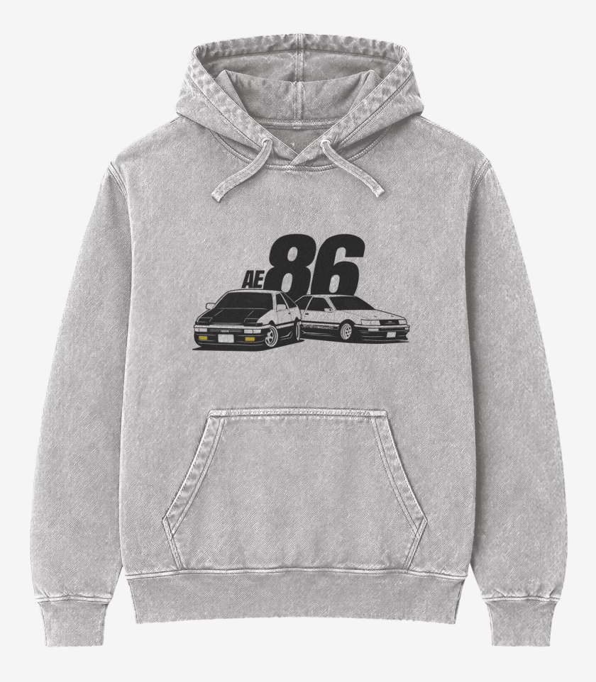 Poleron Canguro Acid Wash Gris Melange de AE 86
