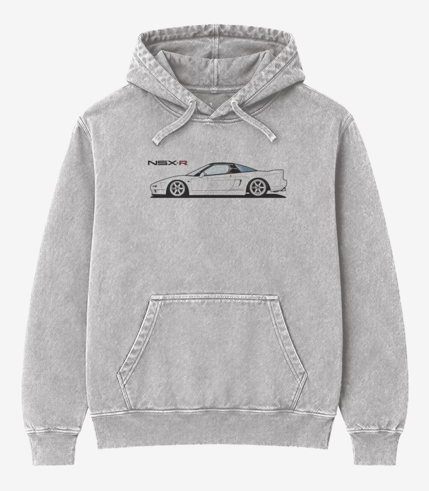 Poleron Canguro Acid Wash Gris Melange de NSX-R