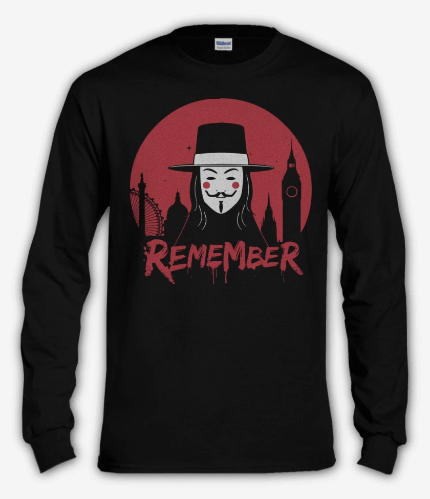 Polera manga larga Negro de V - Remember