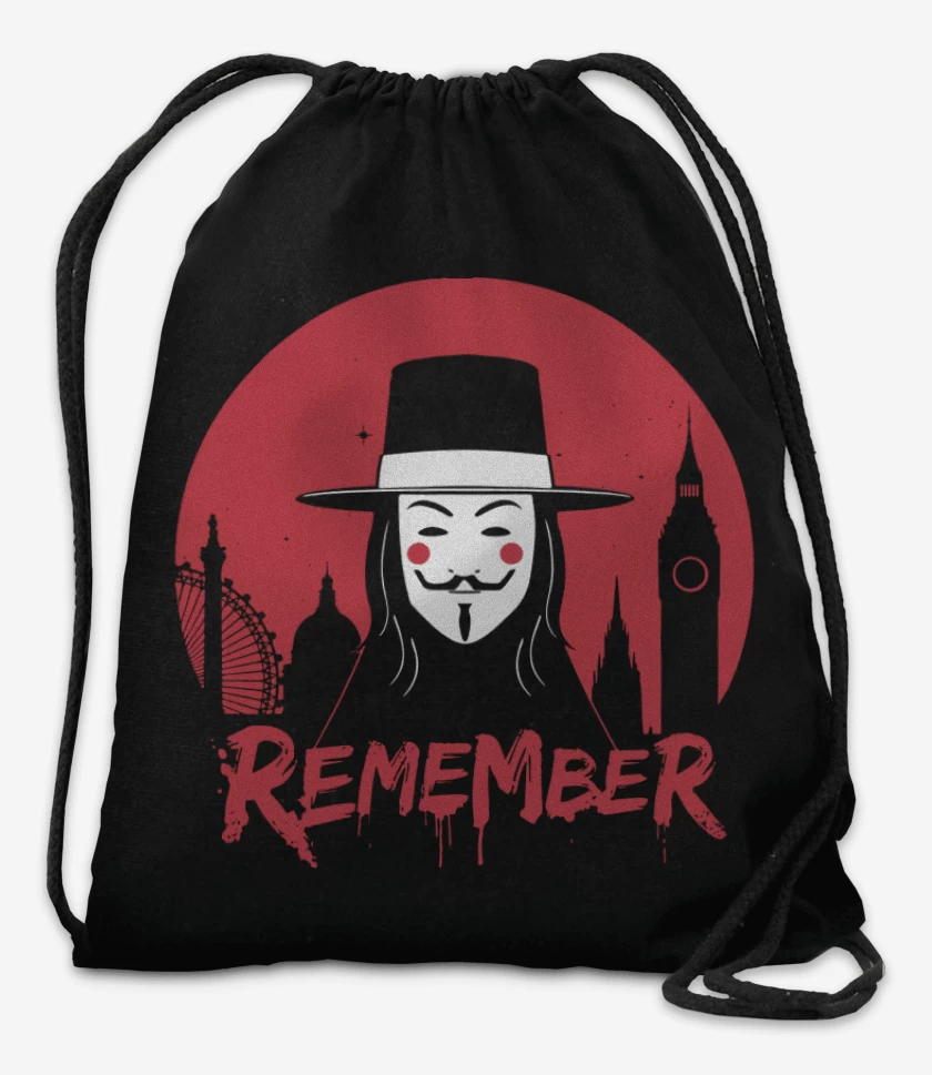 Mochila Negro de V - Remember