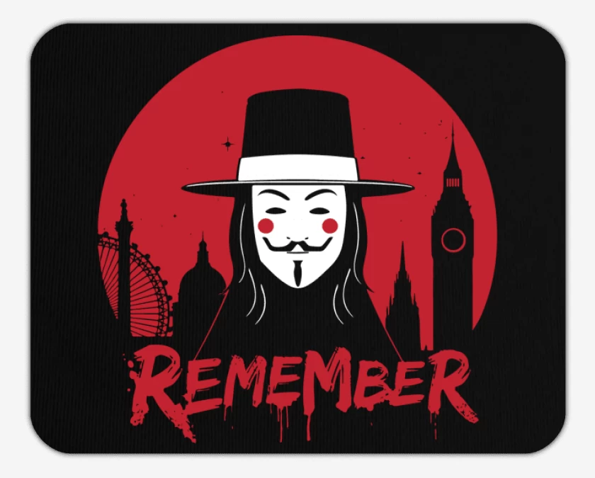 Mousepad Negro de V - Remember
