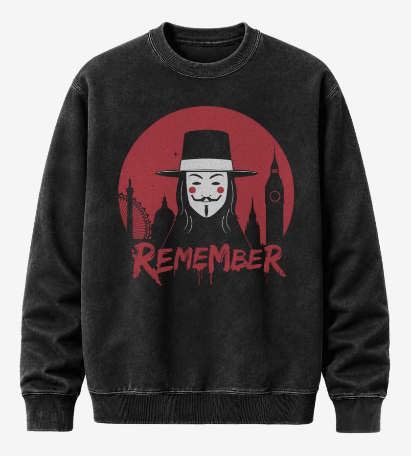 Poleron Polo Acid Wash Negro de V - Remember