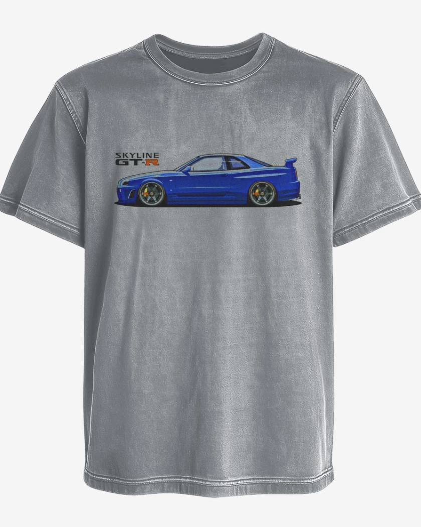 Polera desgastada Gris Melange de Skyline