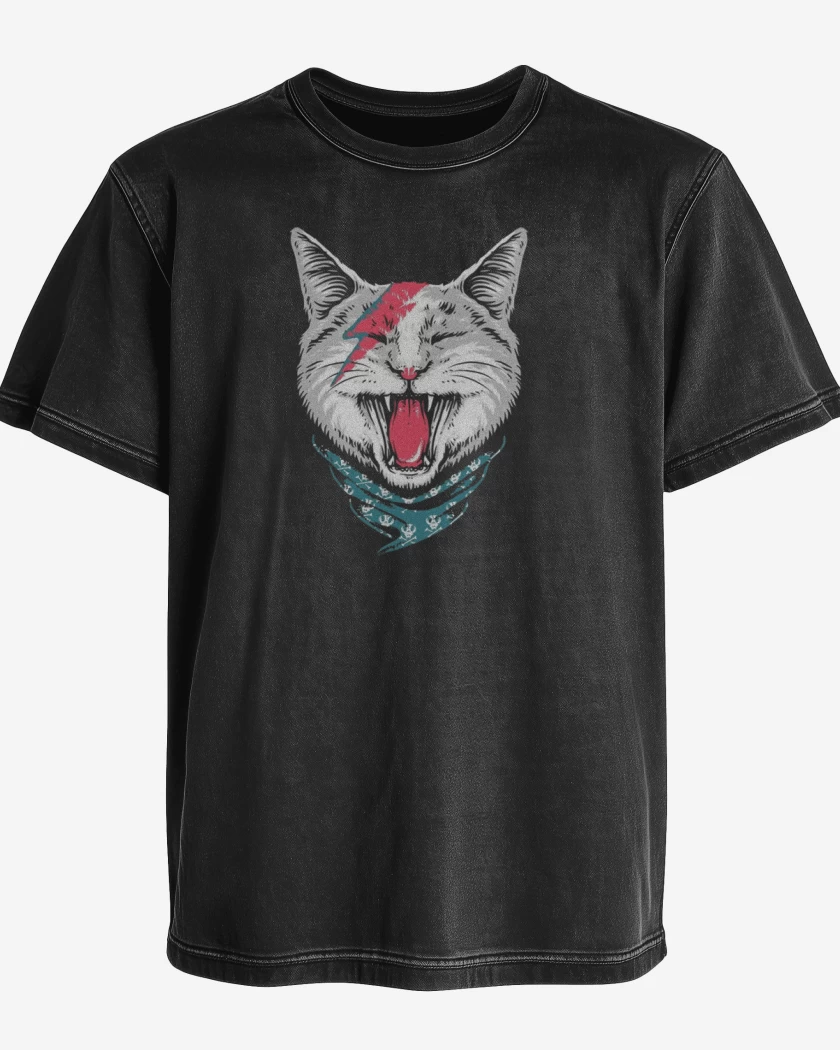 Polera desgastada Negro de Cat Bowie 