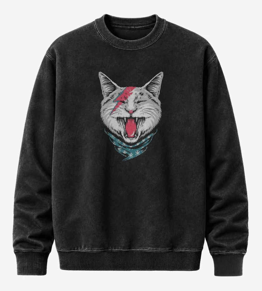 Poleron Polo Acid Wash Negro de Cat Bowie 