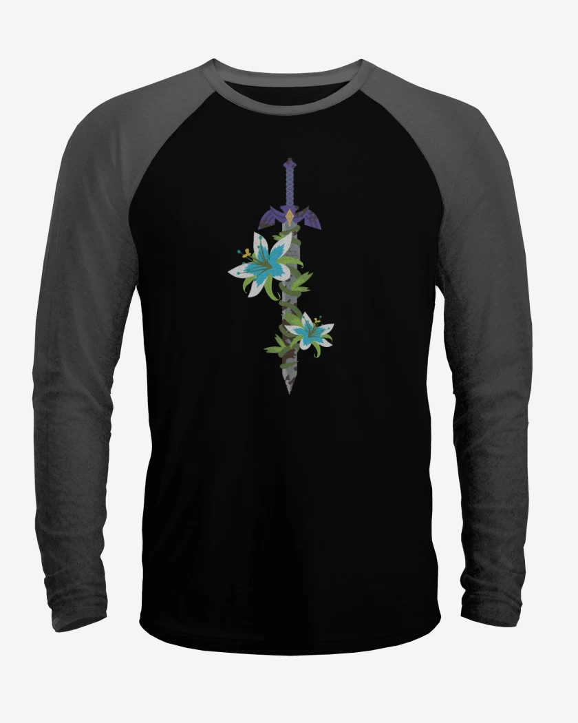 Polera Raglan Negro / Negro Heather de Espada master