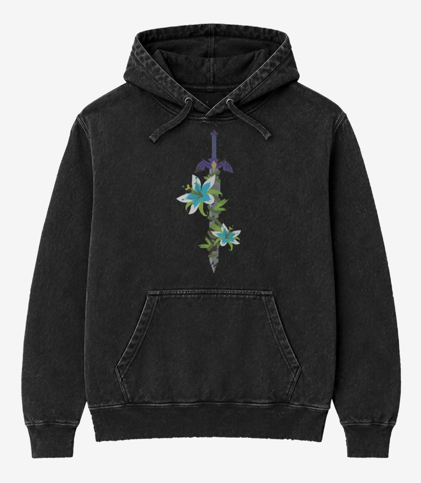 Poleron Canguro Acid Wash Negro de Espada master
