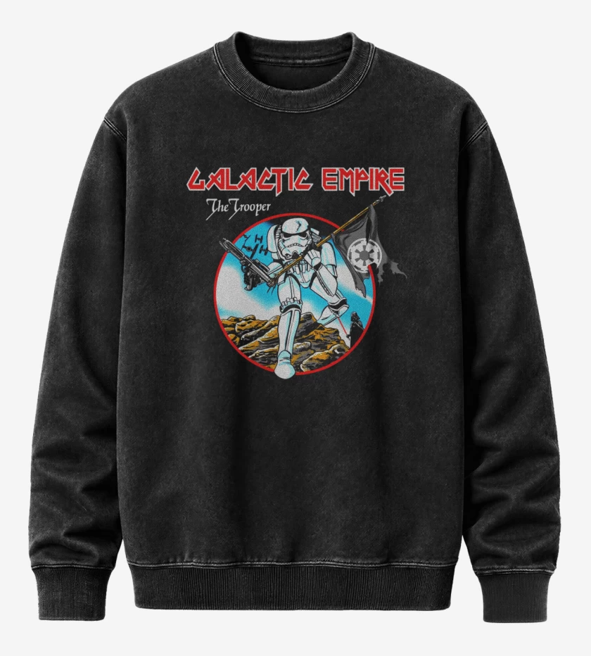 Poleron Polo Acid Wash Negro de Iron trooper