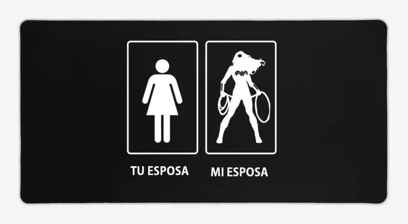 Mouse pad Gamer Negro de Tu esposa...