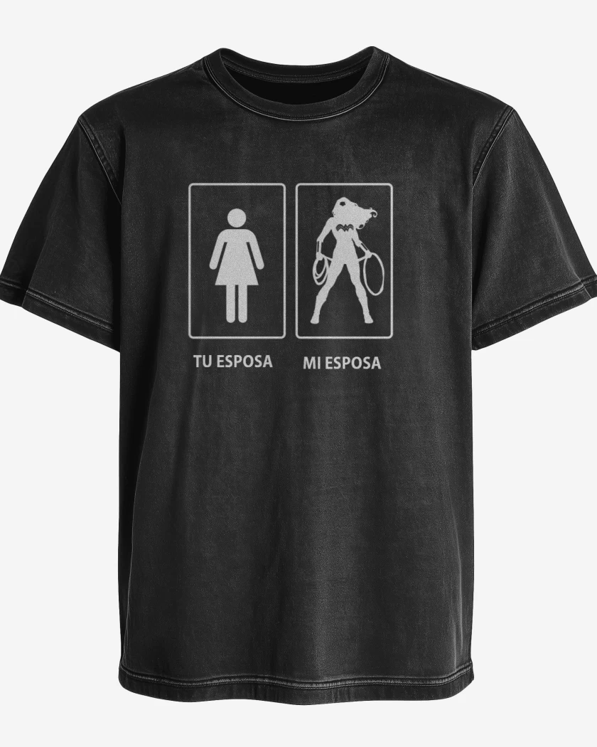 Polera desgastada Negro de Tu esposa...