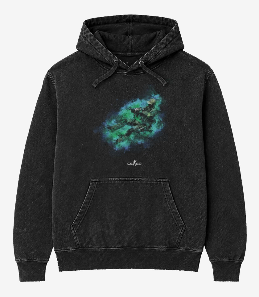 Poleron Canguro Acid Wash Negro de COUNTER STRIKE 1