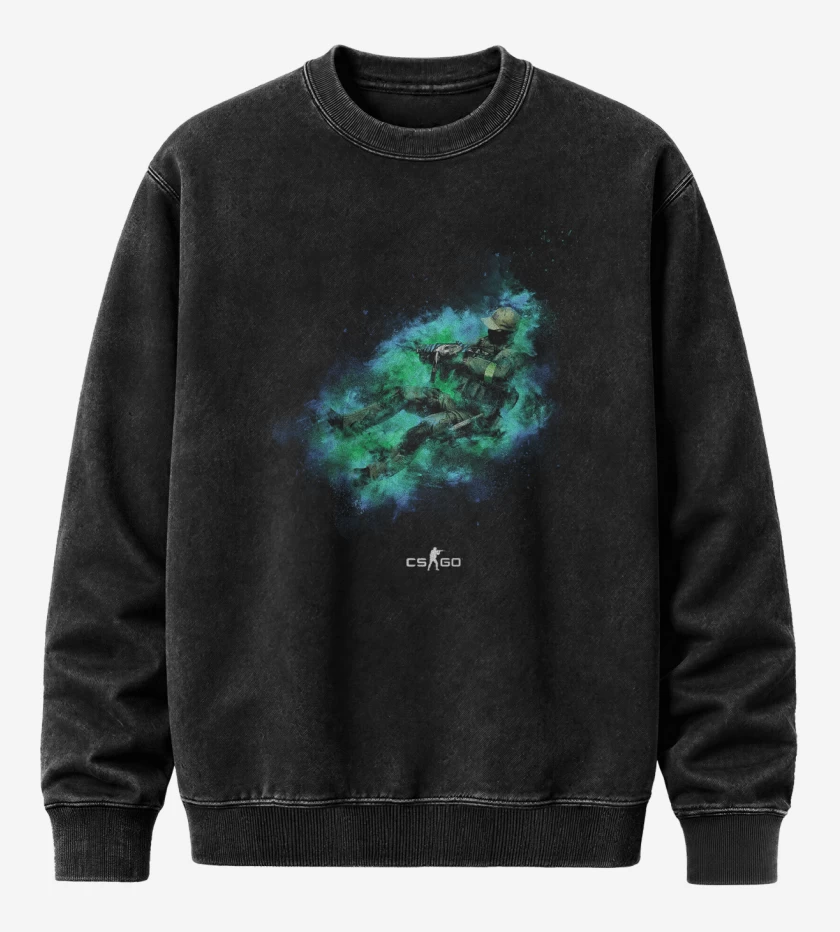 Poleron Polo Acid Wash Negro de COUNTER STRIKE 1