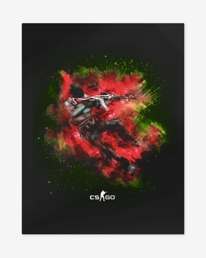 Print metalico Negro de Counter strike 2