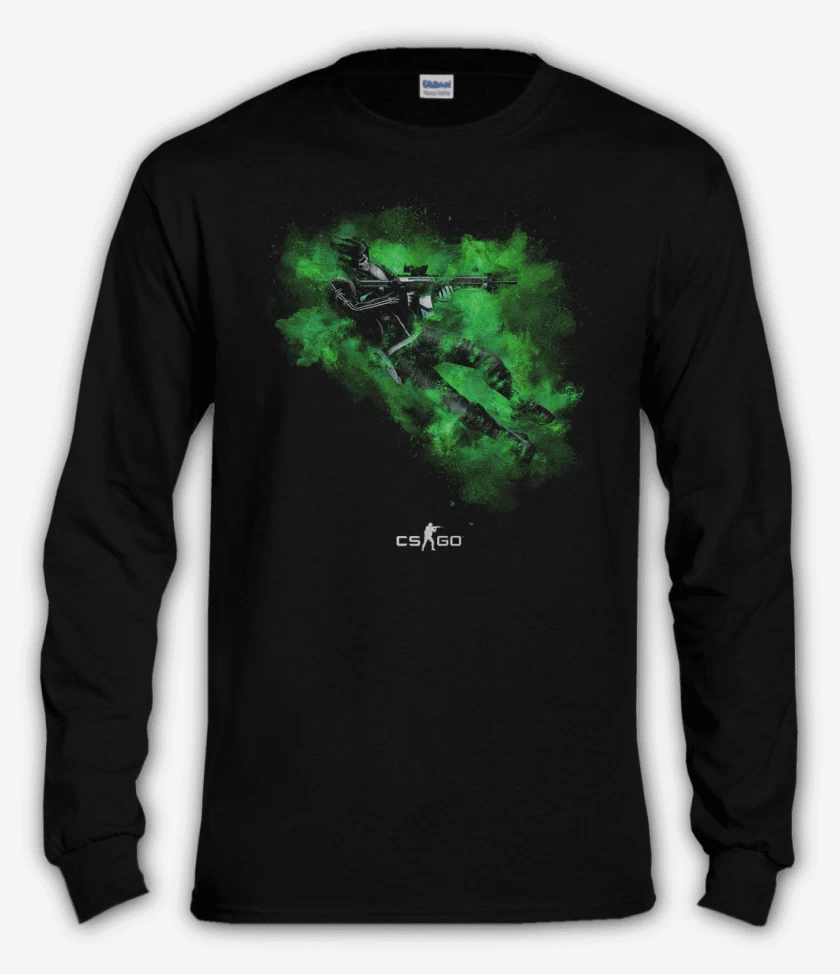 Polera manga larga Negro de Counter Strike 3