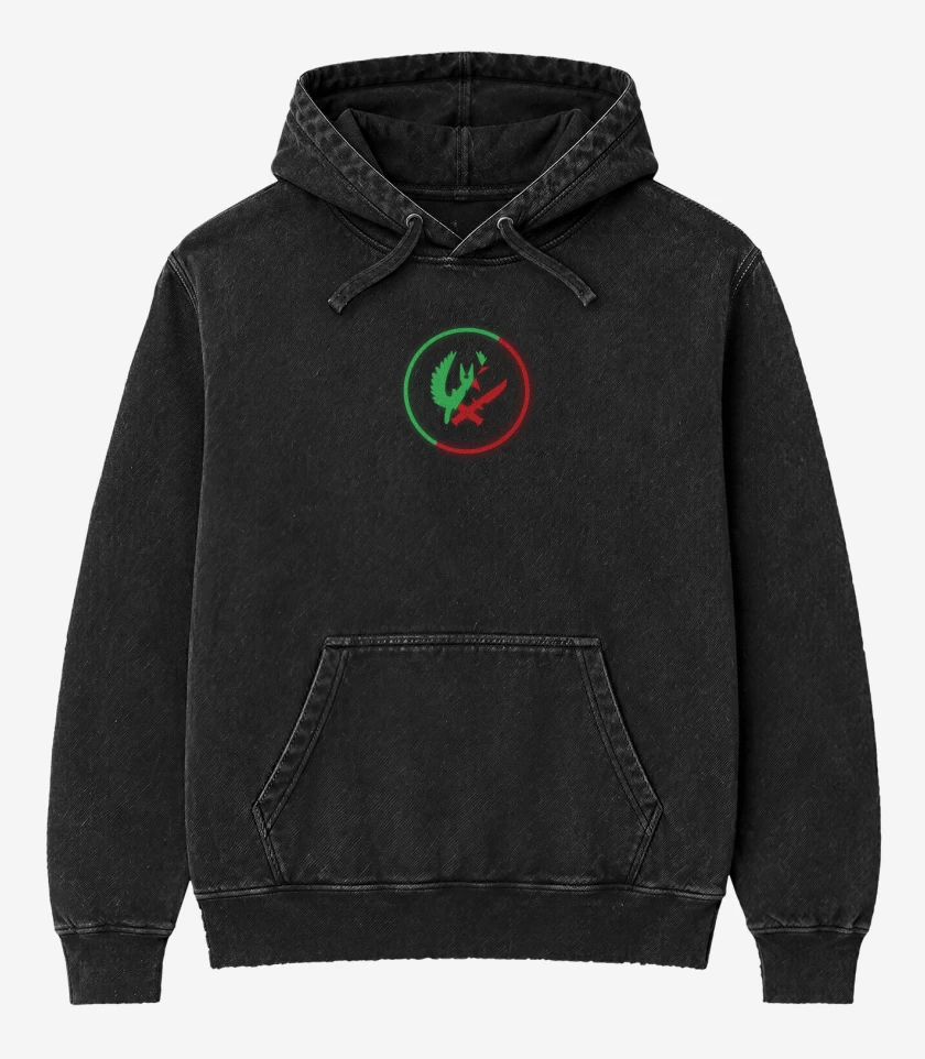 Poleron Canguro Acid Wash Negro de Cs Go