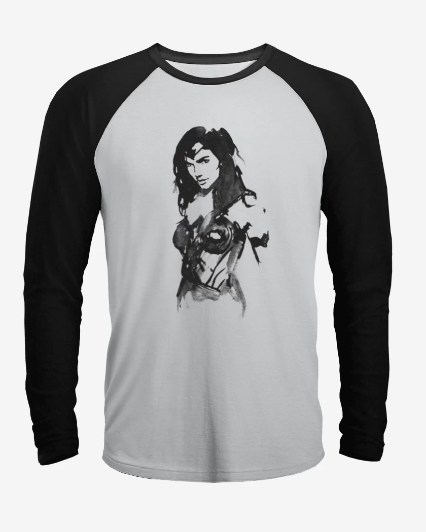 Polera Raglan Blanco / Negro de Wonder art