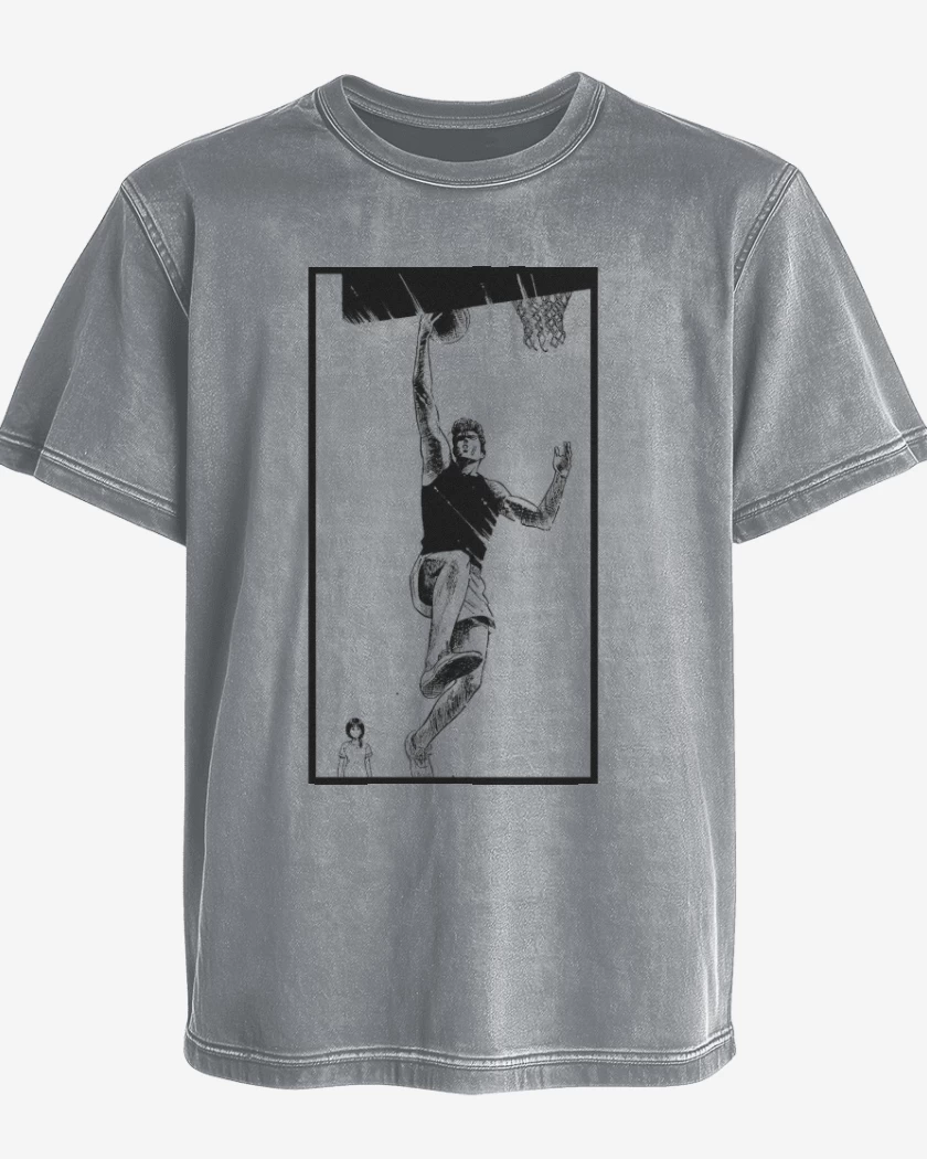 Polera desgastada Gris Melange de Slam Dunk