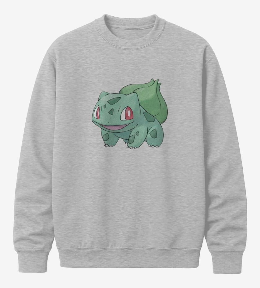 Poleron polo Gris Melange de Bulbasaur