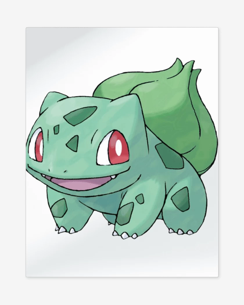 Print metalico Blanco de Bulbasaur