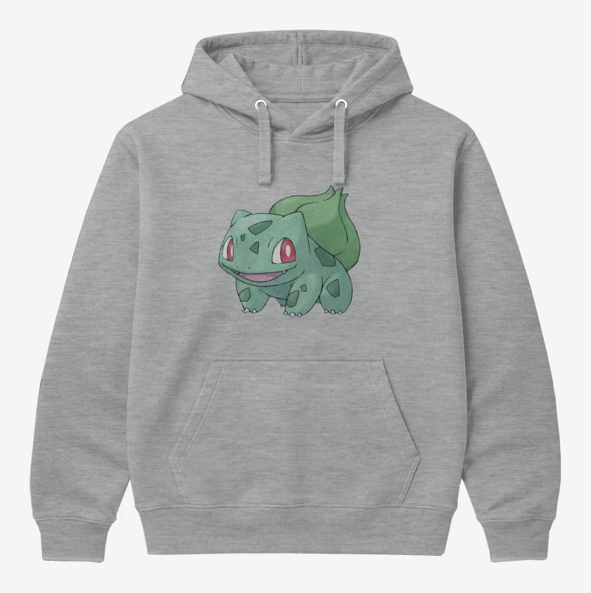 Polerón Canguro Gris Melange de Bulbasaur