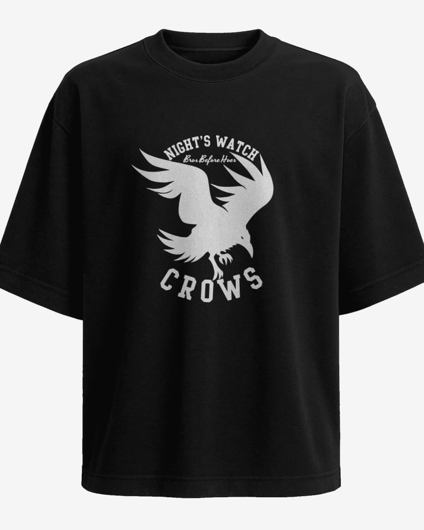 Polera Oversize Negro de Nights watch Crows