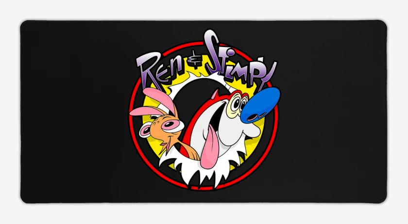 Mouse pad Gamer Negro de ren y stimpy